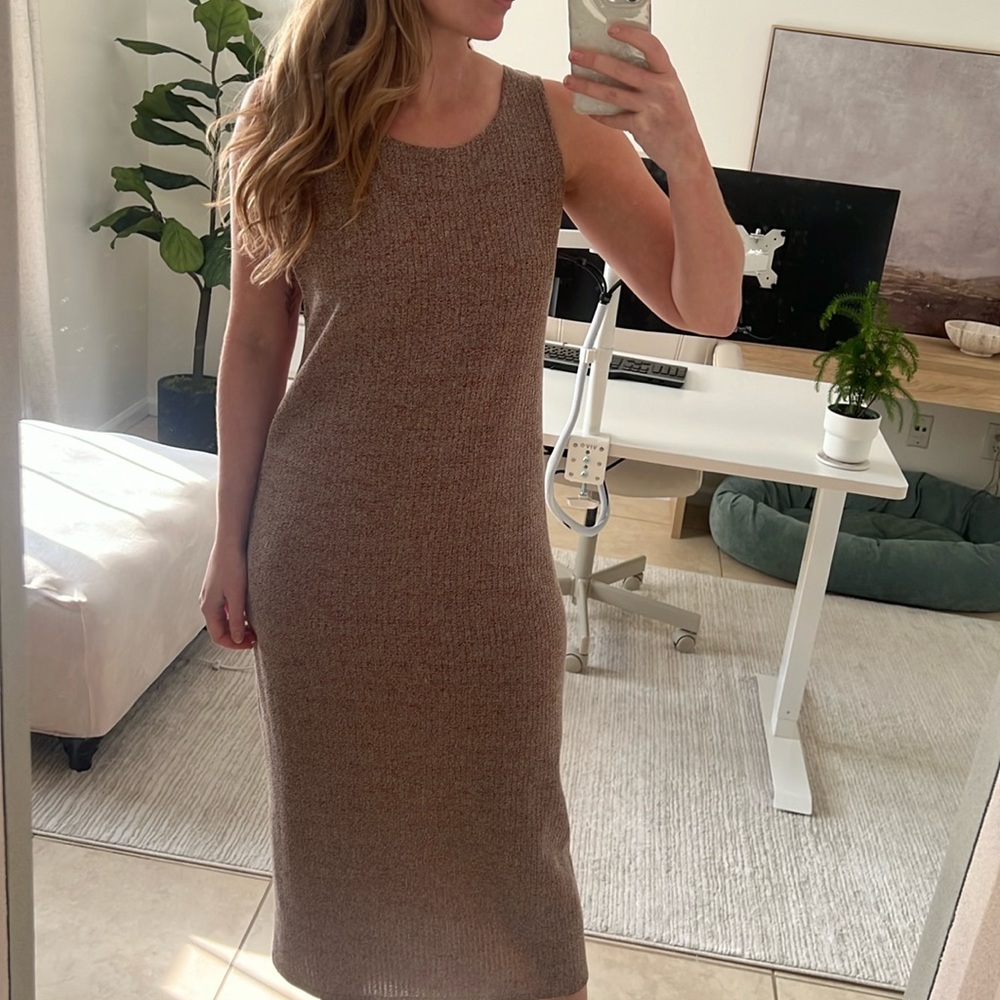 Zara asymmetrical back midi dress